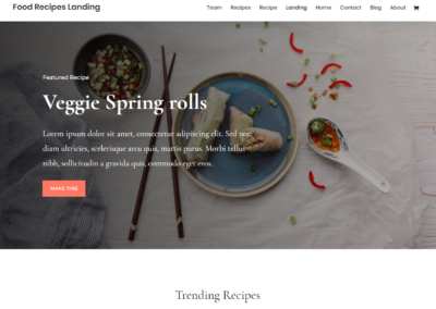 Food Recipes Landing Page